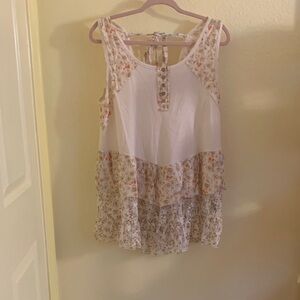 NWT POL Floral Layered Sleeveless Blouse